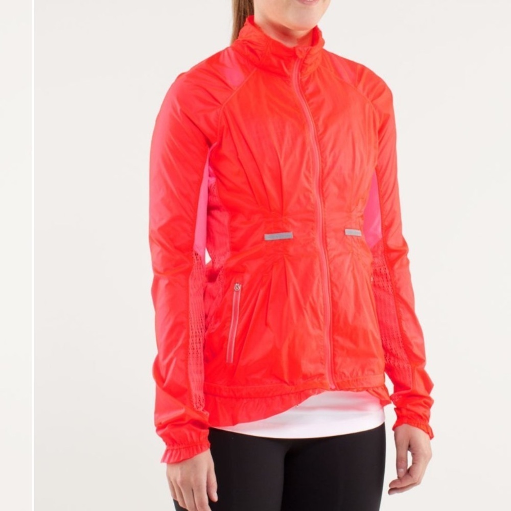 Lululemon Hot Pink Flash Run Wild Mesh Zip-up Windbreaker Size 6